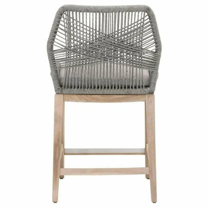 Loom Outdoor Rope Counter Stool Platinum Rope Wood-Outdoor Counter Stools-Essentials For Living-LOOMLAN