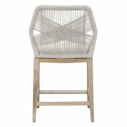 Loom Outdoor Rope Counter Stool Taupe Flat Rope Wood-Outdoor Counter Stools-Essentials For Living-LOOMLAN