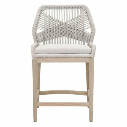 Loom Outdoor Rope Counter Stool Taupe Flat Rope Wood-Outdoor Counter Stools-Essentials For Living-LOOMLAN