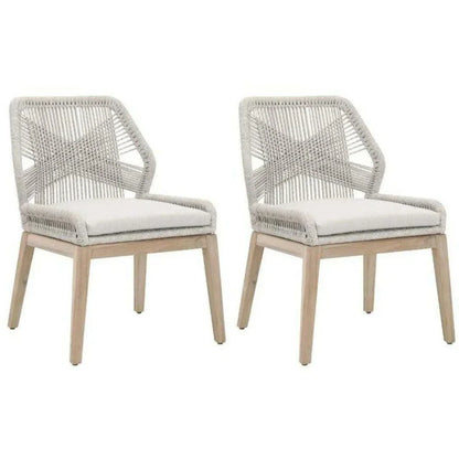 Loom Outdoor Rope Dining Chair 2PC-Outdoor Dining Chairs-Essentials For Living-LOOMLAN