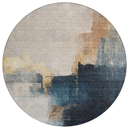 Looma Brown Washable Indoor-Outdoor Rug-Outdoor Rugs-LOOMLAN Rugs-8' x 8'-LOOMLAN