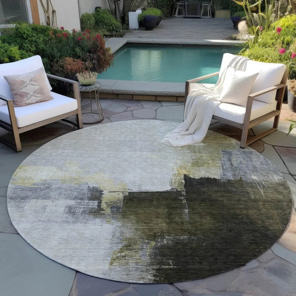 Looma Khaki Washable Indoor-Outdoor Rug-Outdoor Rugs-LOOMLAN Rugs-LOOMLAN