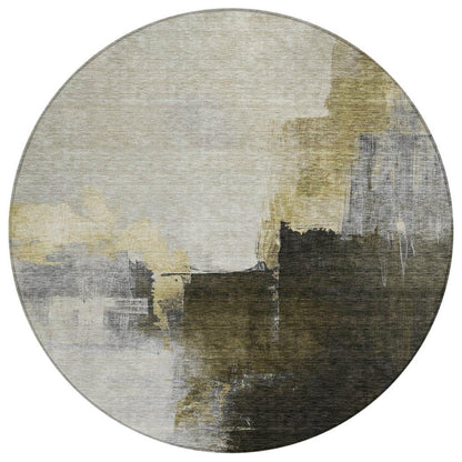 Looma Khaki Washable Indoor-Outdoor Rug-Outdoor Rugs-LOOMLAN Rugs-8' x 8'-LOOMLAN