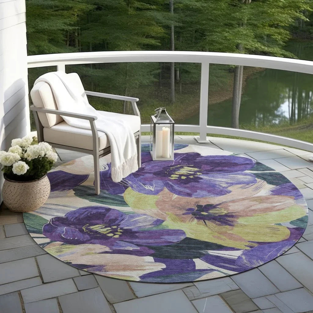 Loomara Purple Washable Indoor - Outdoor Rug - LOOMLAN - LOOMLAN Rugs - Outdoor Rugs
