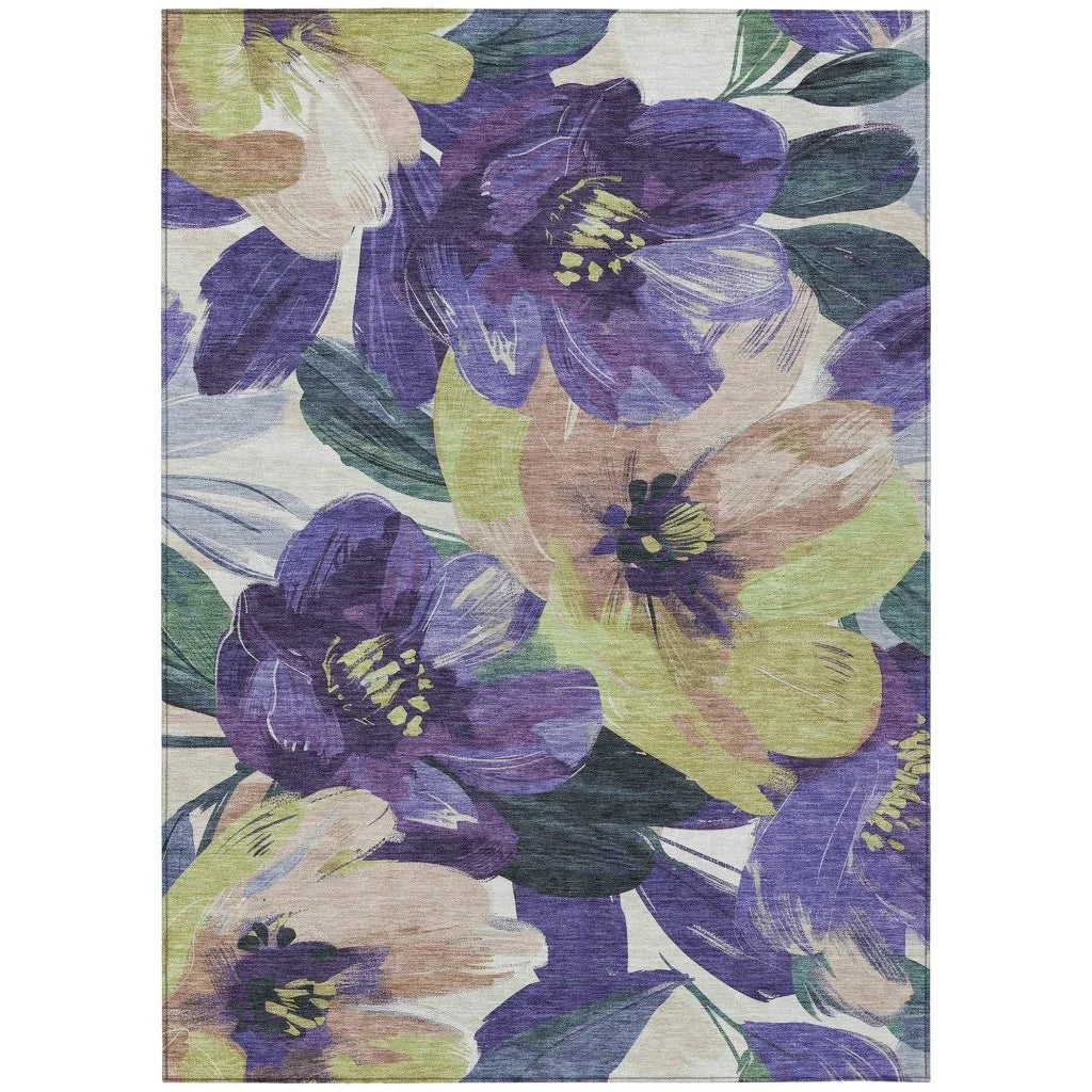Loomara Purple Washable Indoor - Outdoor Rug - LOOMLAN - LOOMLAN Rugs - Outdoor Rugs