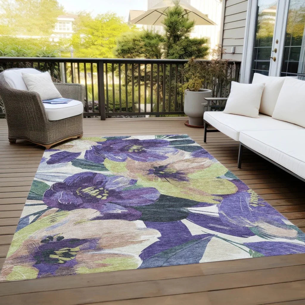 Loomara Purple Washable Indoor - Outdoor Rug - LOOMLAN - LOOMLAN Rugs - Outdoor Rugs