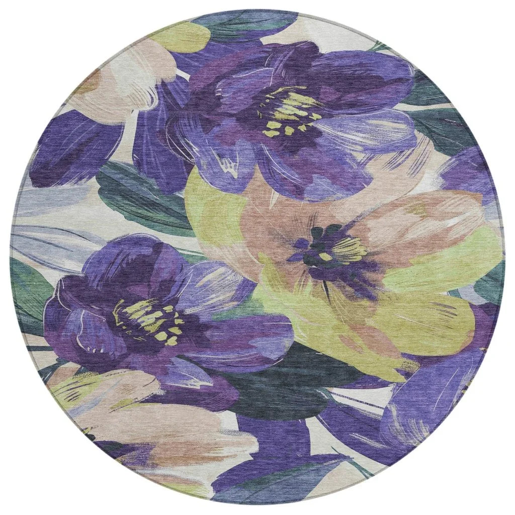Loomara Purple Washable Indoor - Outdoor Rug - LOOMLAN - LOOMLAN Rugs - Outdoor Rugs