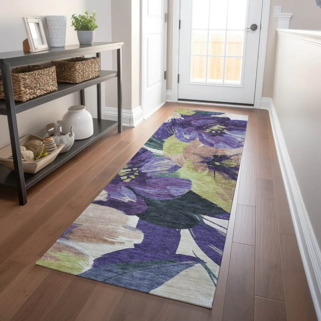 Loomara Purple Washable Indoor - Outdoor Rug - LOOMLAN - LOOMLAN Rugs - Outdoor Rugs