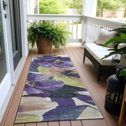 Loomara Purple Washable Indoor - Outdoor Rug - LOOMLAN - LOOMLAN Rugs - Outdoor Rugs