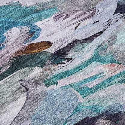 Loomari Blue Washable Indoor-Outdoor Rug-Outdoor Rugs-LOOMLAN Rugs-LOOMLAN