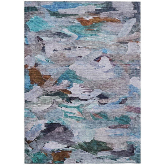 Loomari Blue Washable Indoor-Outdoor Rug-Outdoor Rugs-LOOMLAN Rugs-2'6" x 3'10"-LOOMLAN