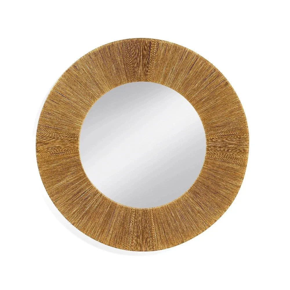 Lopez Wood and Rope Brown Wall Mirror - LOOMLAN - Bassett Mirror - Wall Mirrors