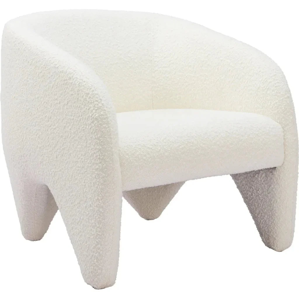 Lopta Wood White Armless Accent Chair - LOOMLAN - Zuo Modern - Club Chairs
