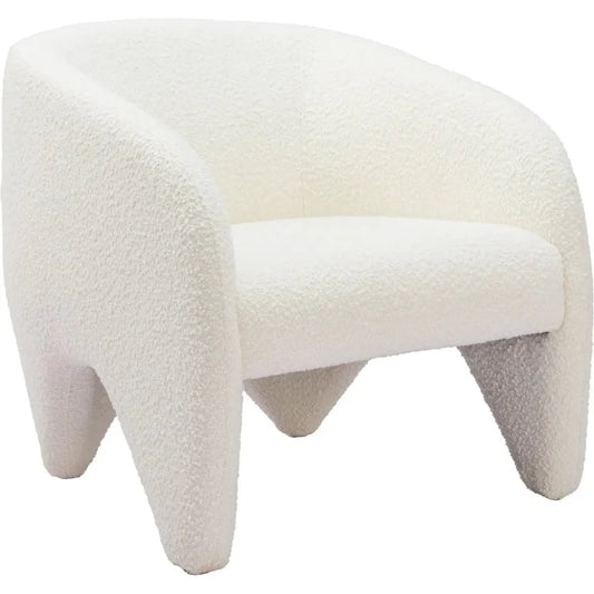 Lopta Wood White Armless Accent Chair - LOOMLAN - Zuo Modern - Club Chairs