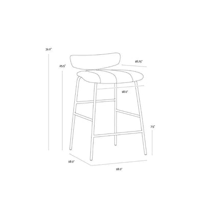 Lorelei Leather Counter Stool - LOOMLAN - SUNPAN - Counter Stools