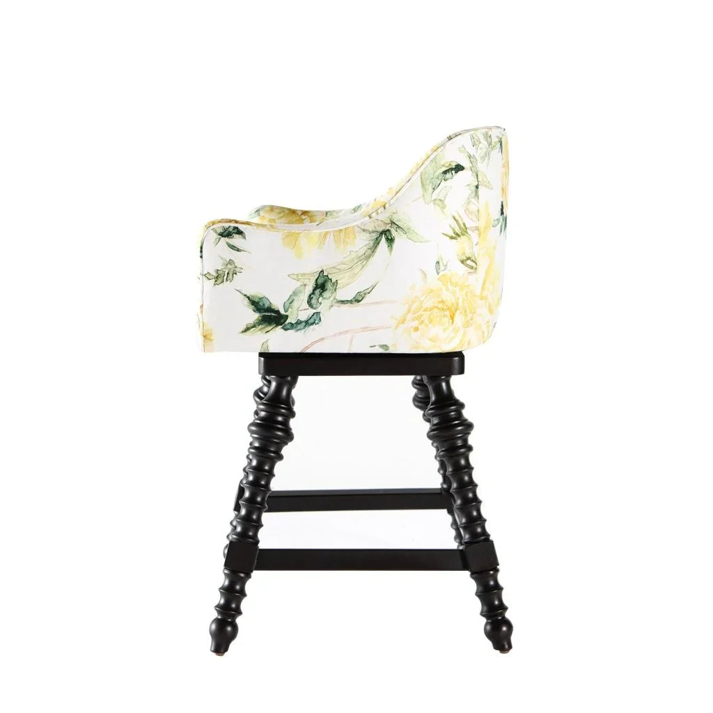 Loren Colorful Fabric Counter Stool - LOOMLAN - Peninsula Home - Poufs and Stools