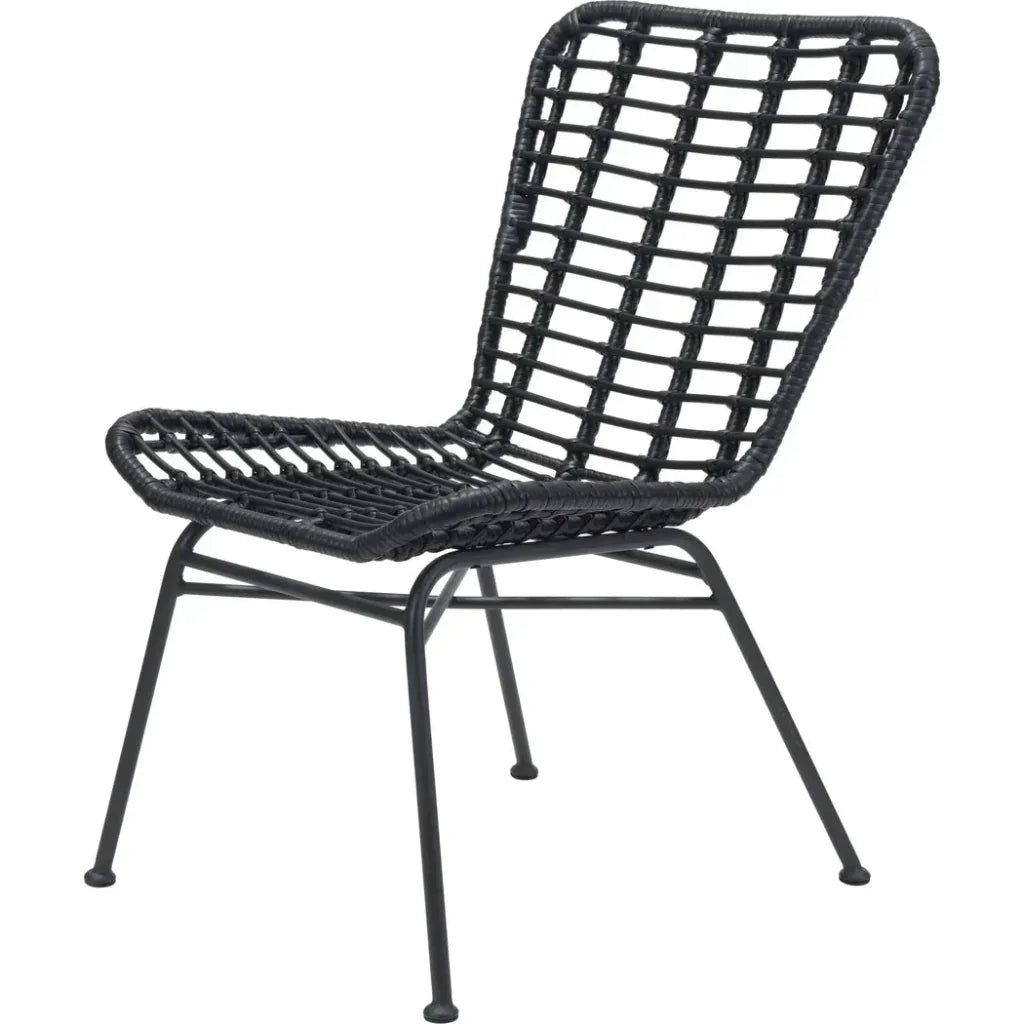 Lorena Dining Chair (Set of 2) Black-Outdoor Dining Chairs-Zuo Modern-LOOMLAN