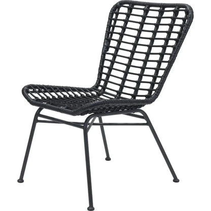 Lorena Dining Chair (Set of 2) Black-Outdoor Dining Chairs-Zuo Modern-LOOMLAN