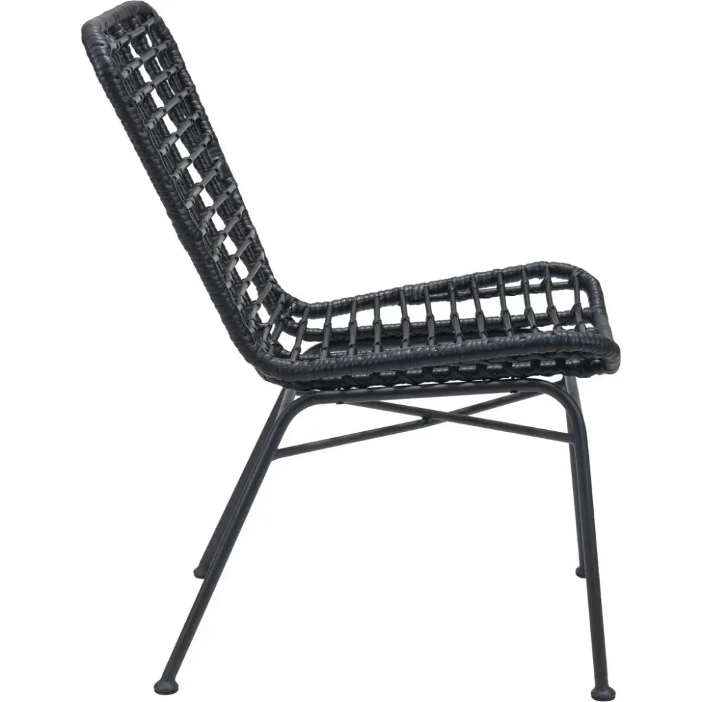 Lorena Dining Chair (Set of 2) Black-Outdoor Dining Chairs-Zuo Modern-LOOMLAN