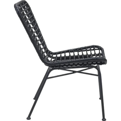 Lorena Dining Chair (Set of 2) Black-Outdoor Dining Chairs-Zuo Modern-LOOMLAN