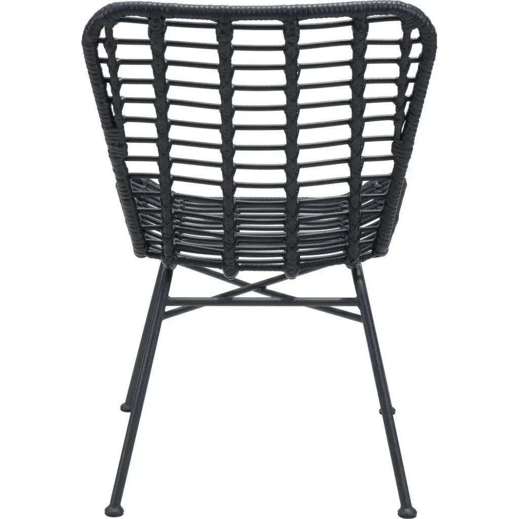 Lorena Dining Chair (Set of 2) Black-Outdoor Dining Chairs-Zuo Modern-LOOMLAN