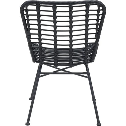 Lorena Dining Chair (Set of 2) Black-Outdoor Dining Chairs-Zuo Modern-LOOMLAN