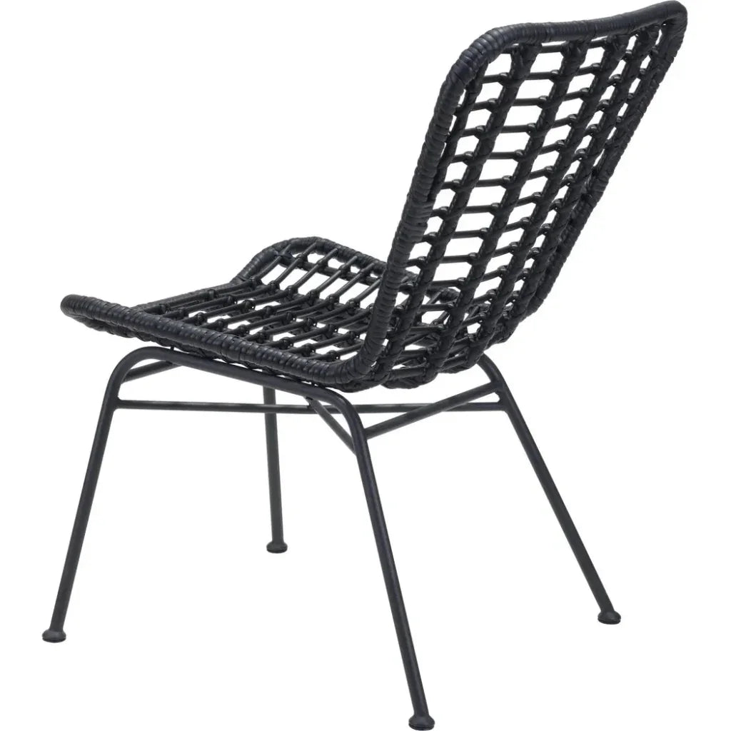 Lorena Dining Chair (Set of 2) Black-Outdoor Dining Chairs-Zuo Modern-LOOMLAN