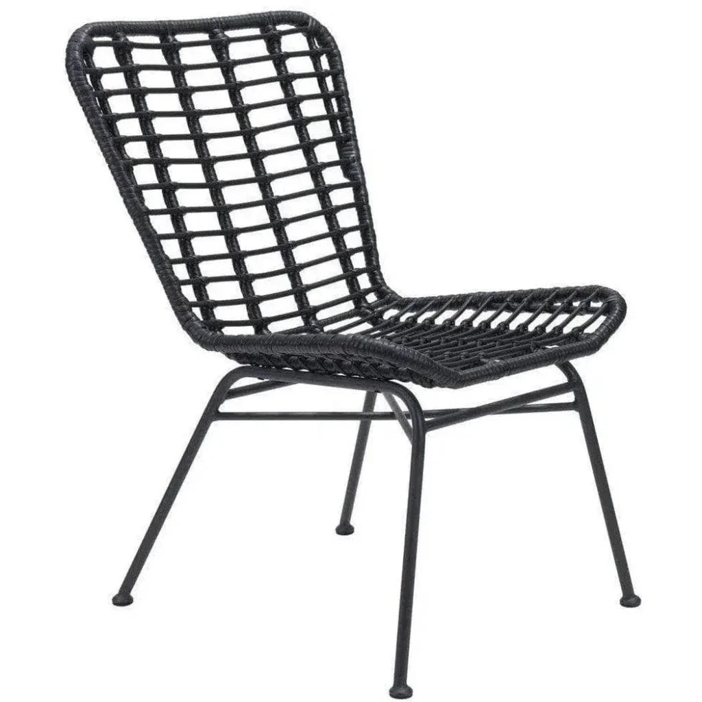 Lorena Dining Chair (Set of 2) Black-Outdoor Dining Chairs-Zuo Modern-LOOMLAN