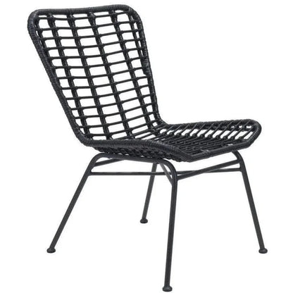 Lorena Dining Chair (Set of 2) Black-Outdoor Dining Chairs-Zuo Modern-LOOMLAN