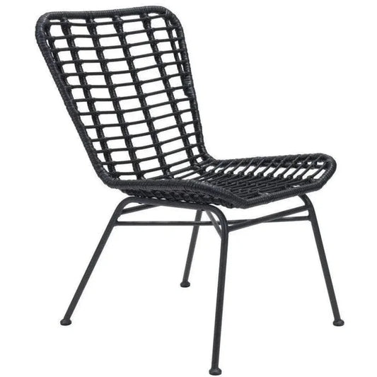 Lorena Dining Chair (Set of 2) Black-Outdoor Dining Chairs-Zuo Modern-LOOMLAN