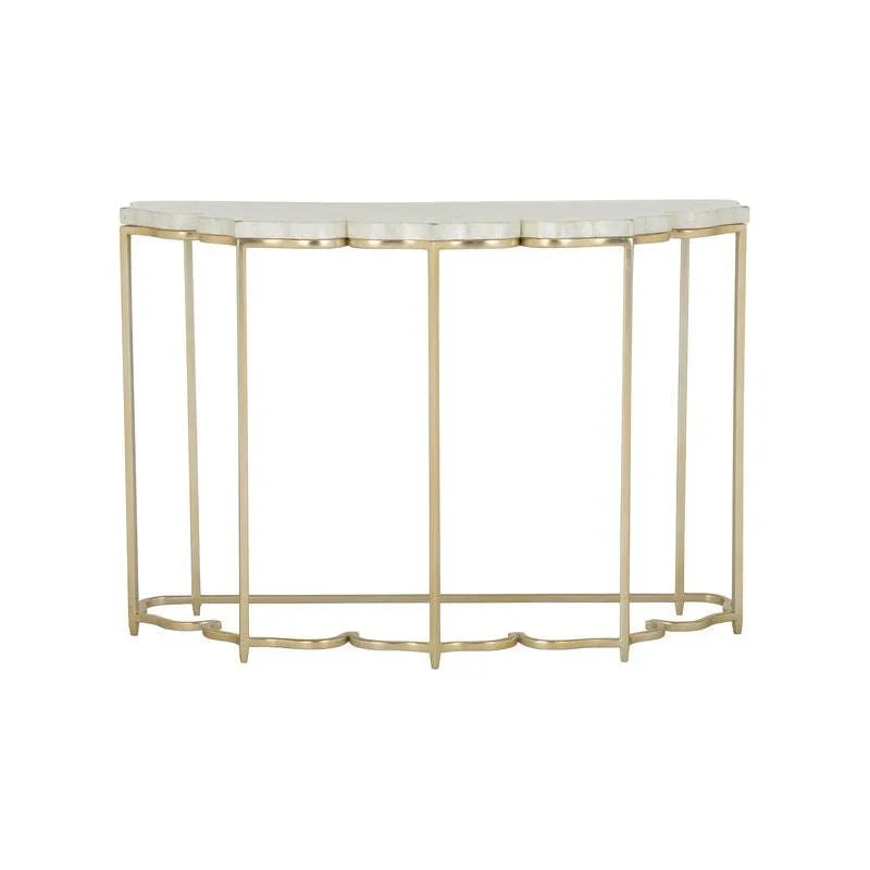 Lotus Flower Metalic Gold Based Console Table - LOOMLAN - Chelsea House - Console Tables