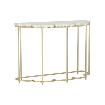 Lotus Flower Metalic Gold Based Console Table - LOOMLAN - Chelsea House - Console Tables