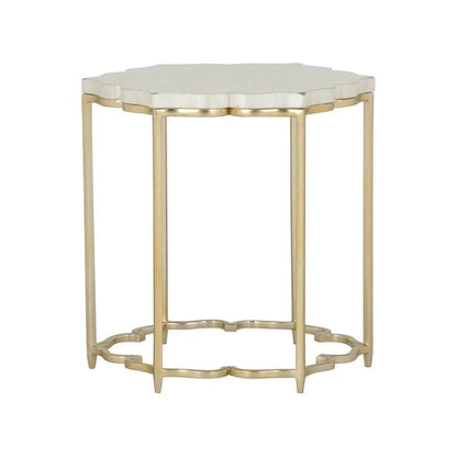 Lotus Flower Metalic Gold Based Side Table - LOOMLAN - Chelsea House - Side Tables