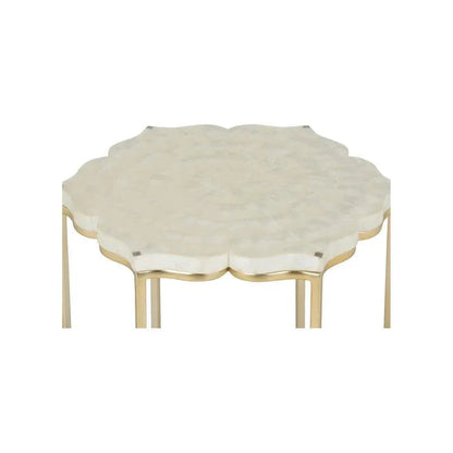 Lotus Flower Metalic Gold Based Side Table - LOOMLAN - Chelsea House - Side Tables