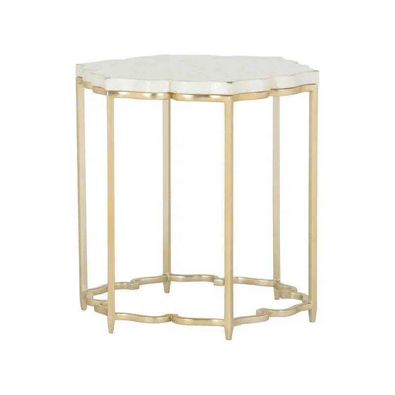 Lotus Flower Metalic Gold Based Side Table - LOOMLAN - Chelsea House - Side Tables