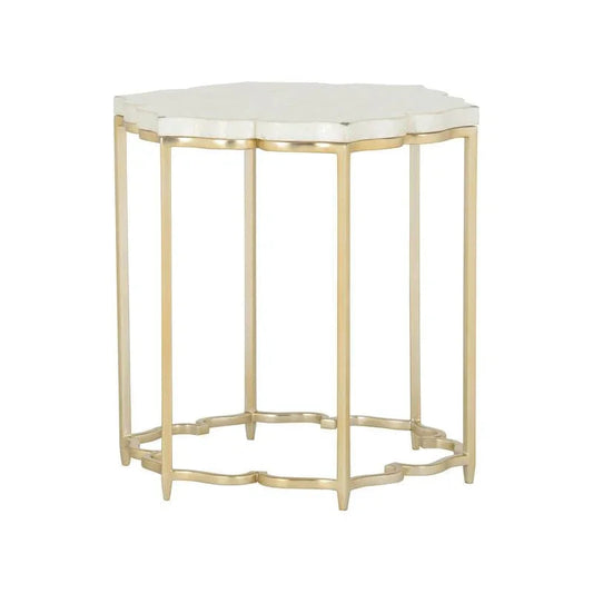 Lotus Flower Metalic Gold Based Side Table - LOOMLAN - Chelsea House - Side Tables