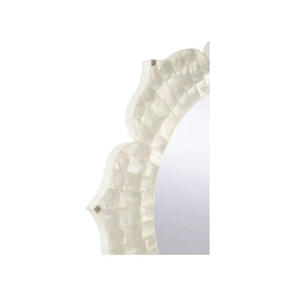 Lotus Flower Shaped White Wall Mirror - LOOMLAN - Chelsea House - Wall Mirrors