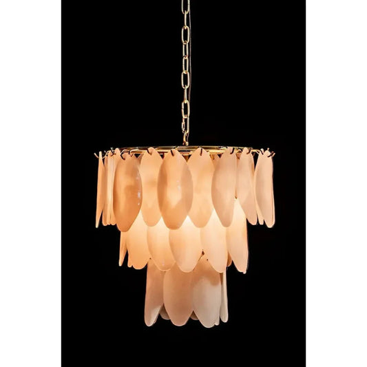 Lotus Metal and Glass Chandelier - LOOMLAN - Noir - Chandeliers