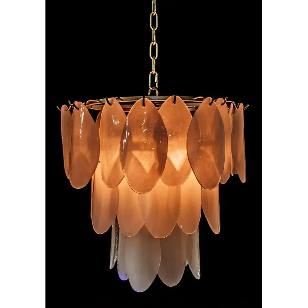 Lotus Metal and Glass Chandelier - LOOMLAN - Noir - Chandeliers