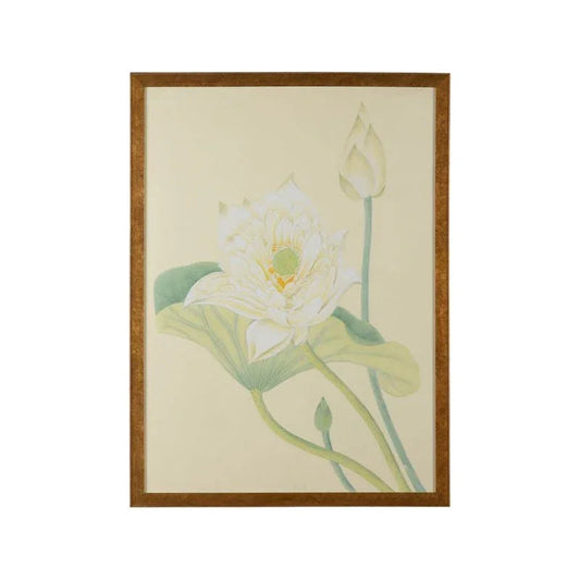 Lotus Panel Gold Framed Artwork-Framed Wall Art-Chelsea House-LOOMLAN