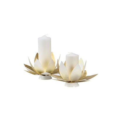 Lotus Steel Made Candleholders (Set Of 2) - LOOMLAN - Chelsea House - Candle Holders