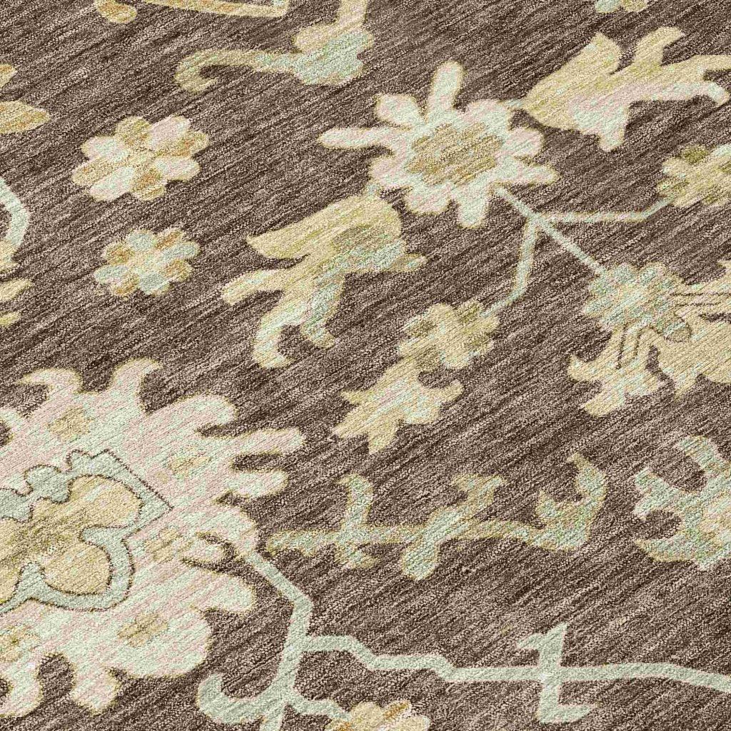 Louis Brown Washable Indoor - Outdoor Rug - LOOMLAN - LOOMLAN Rugs - Outdoor Rugs