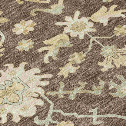 Louis Brown Washable Indoor - Outdoor Rug - LOOMLAN - LOOMLAN Rugs - Outdoor Rugs