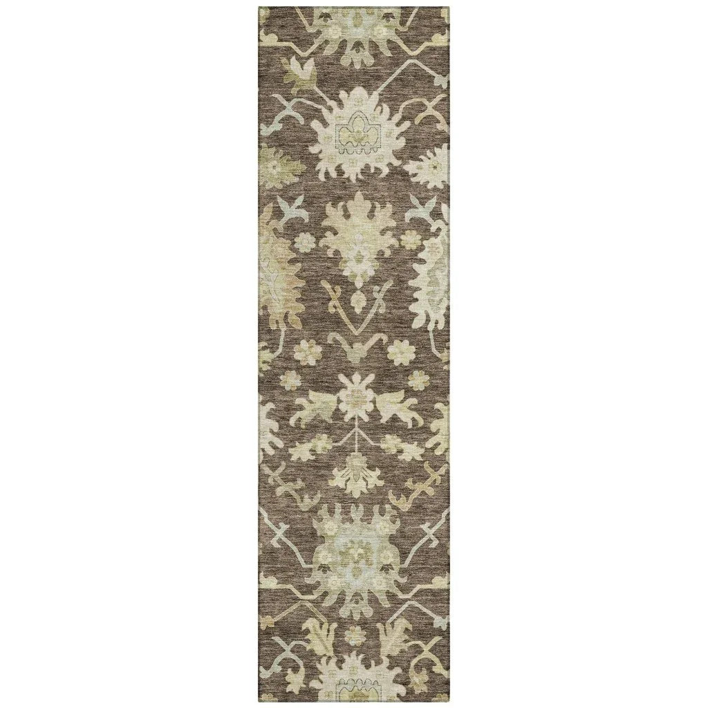 Louis Brown Washable Indoor - Outdoor Rug - LOOMLAN - LOOMLAN Rugs - Outdoor Rugs