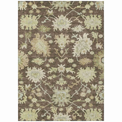 Louis Brown Washable Indoor - Outdoor Rug - LOOMLAN - LOOMLAN Rugs - Outdoor Rugs