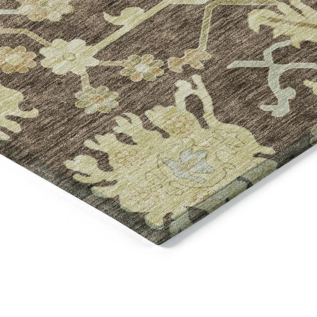 Louis Brown Washable Indoor - Outdoor Rug - LOOMLAN - LOOMLAN Rugs - Outdoor Rugs