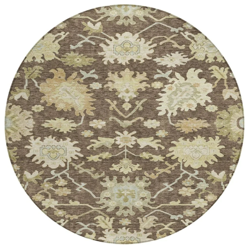 Louis Brown Washable Indoor - Outdoor Rug - LOOMLAN - LOOMLAN Rugs - Outdoor Rugs