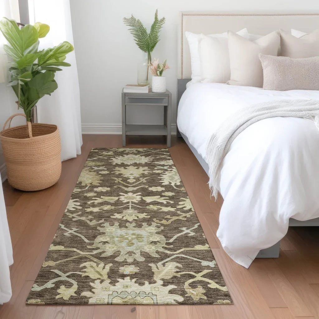 Louis Brown Washable Indoor - Outdoor Rug - LOOMLAN - LOOMLAN Rugs - Outdoor Rugs