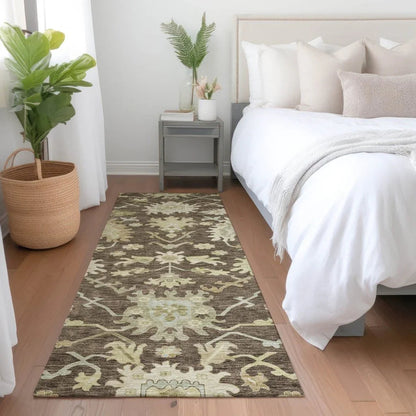 Louis Brown Washable Indoor - Outdoor Rug - LOOMLAN - LOOMLAN Rugs - Outdoor Rugs