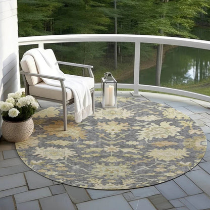 Louis Gray Washable Indoor - Outdoor Rug - LOOMLAN - LOOMLAN Rugs - Outdoor Rugs